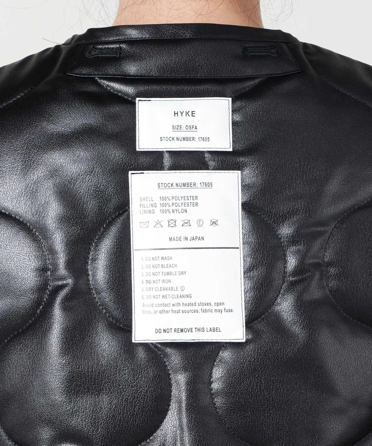 HYKE(ハイク)】 FAUX LEATHER QUILTED CROPPED VEST｜PARIGOT ONLINE