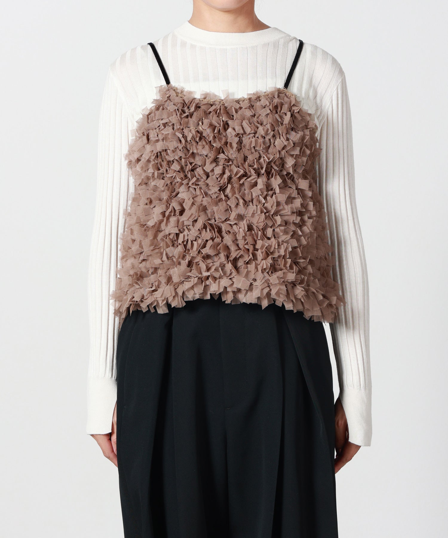 anuke(アンヌーク)】 Tulle Fringe Camisole｜PARIGOT ONLINE（パリゴ