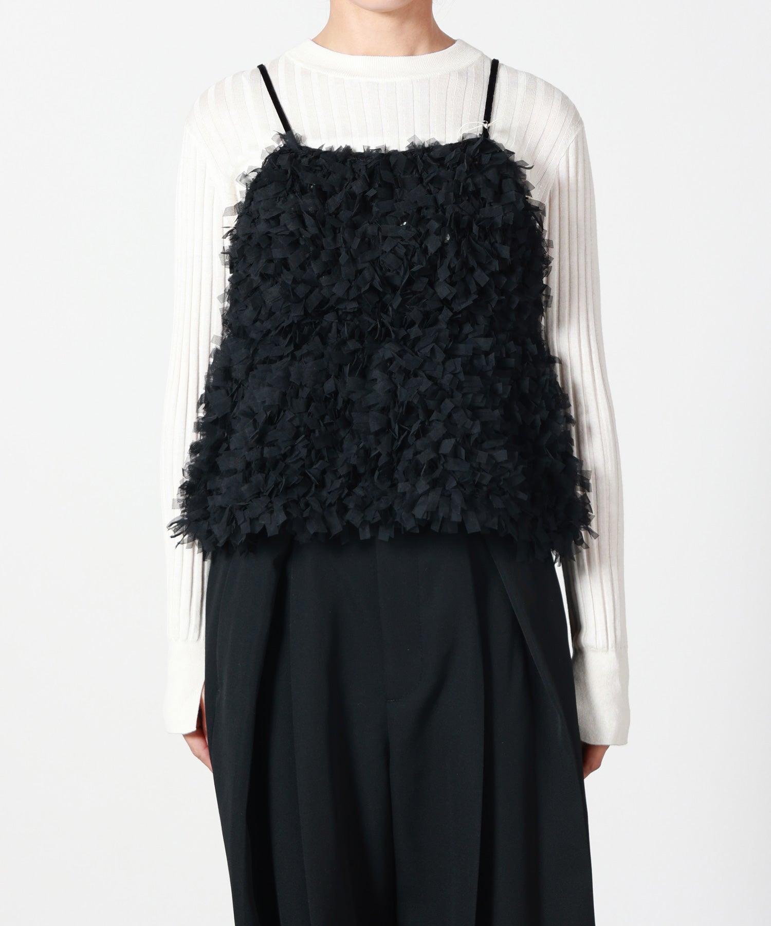anuke(アンヌーク)】 Tulle Fringe Camisole｜PARIGOT ONLINE（パリゴ