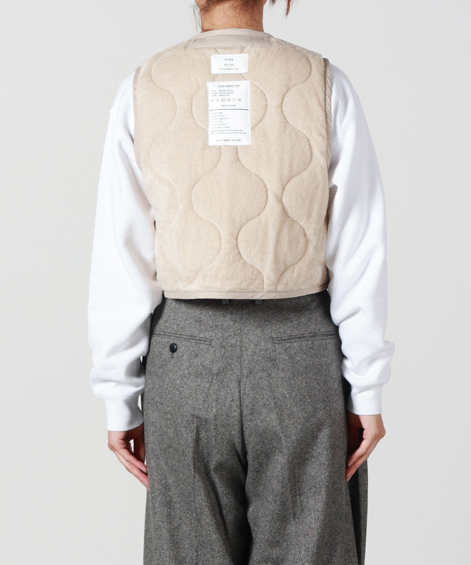 HYKE FLEECE CROPPED VEST フリースベスト　ROKU HYKE(ハイク)】 FLEECE QUILTED CROPPED VEST｜PARIGOT ONLINE（パリゴ