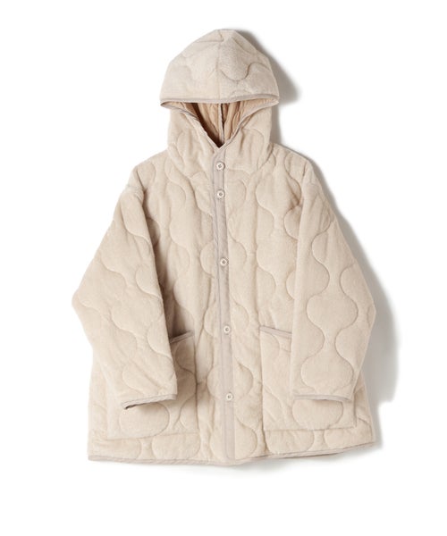 FLEECE QUILTED HOODED JACKET