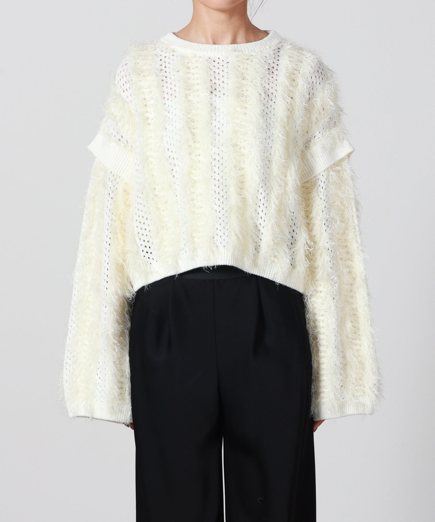muller of yoshiokubo(ミュラーオブヨシオクボ)】 FUZZY KNIT TOP