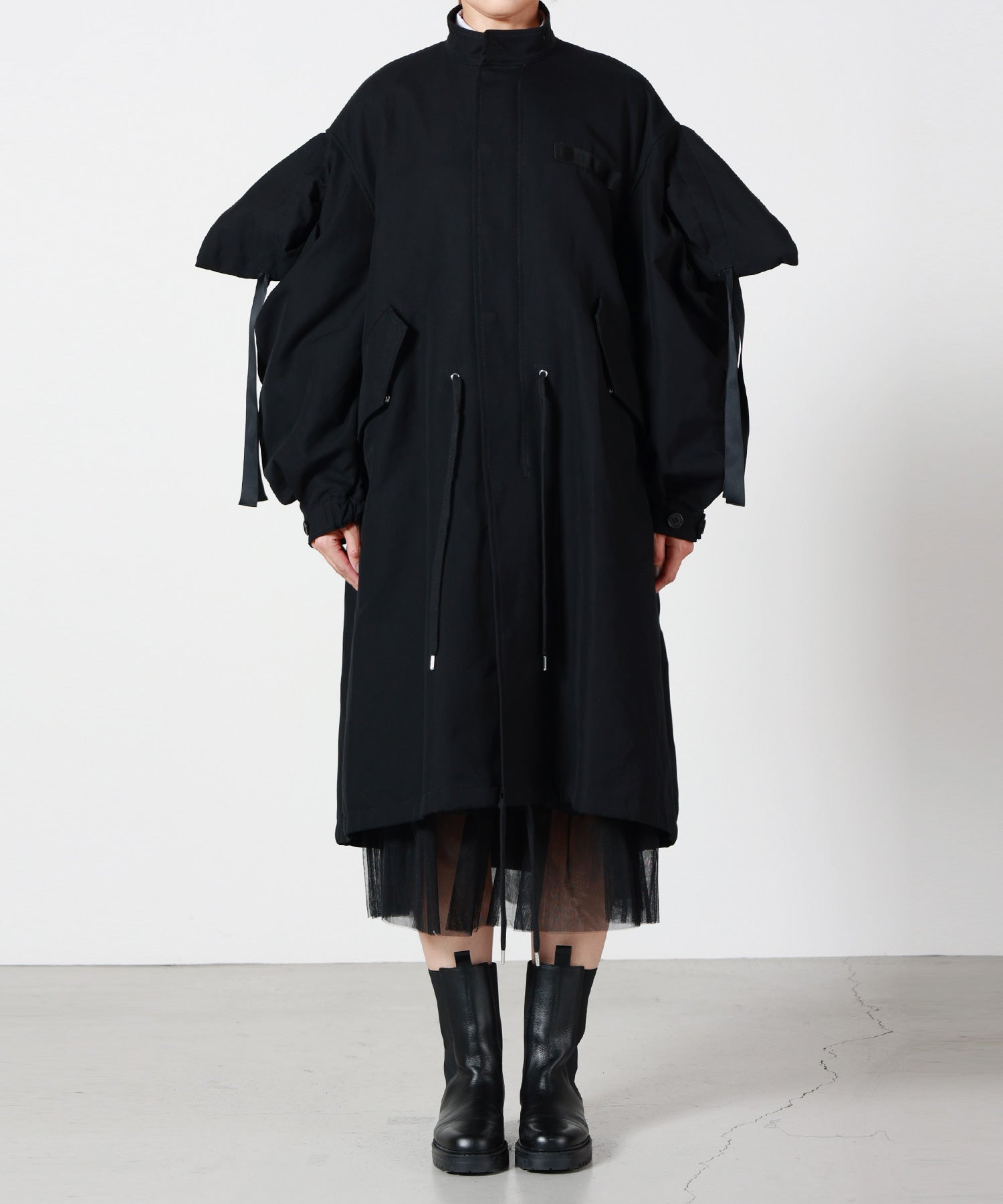noir kei ninomiya(ノワール ケイニノミヤ)】 綿ギャバジンリボン