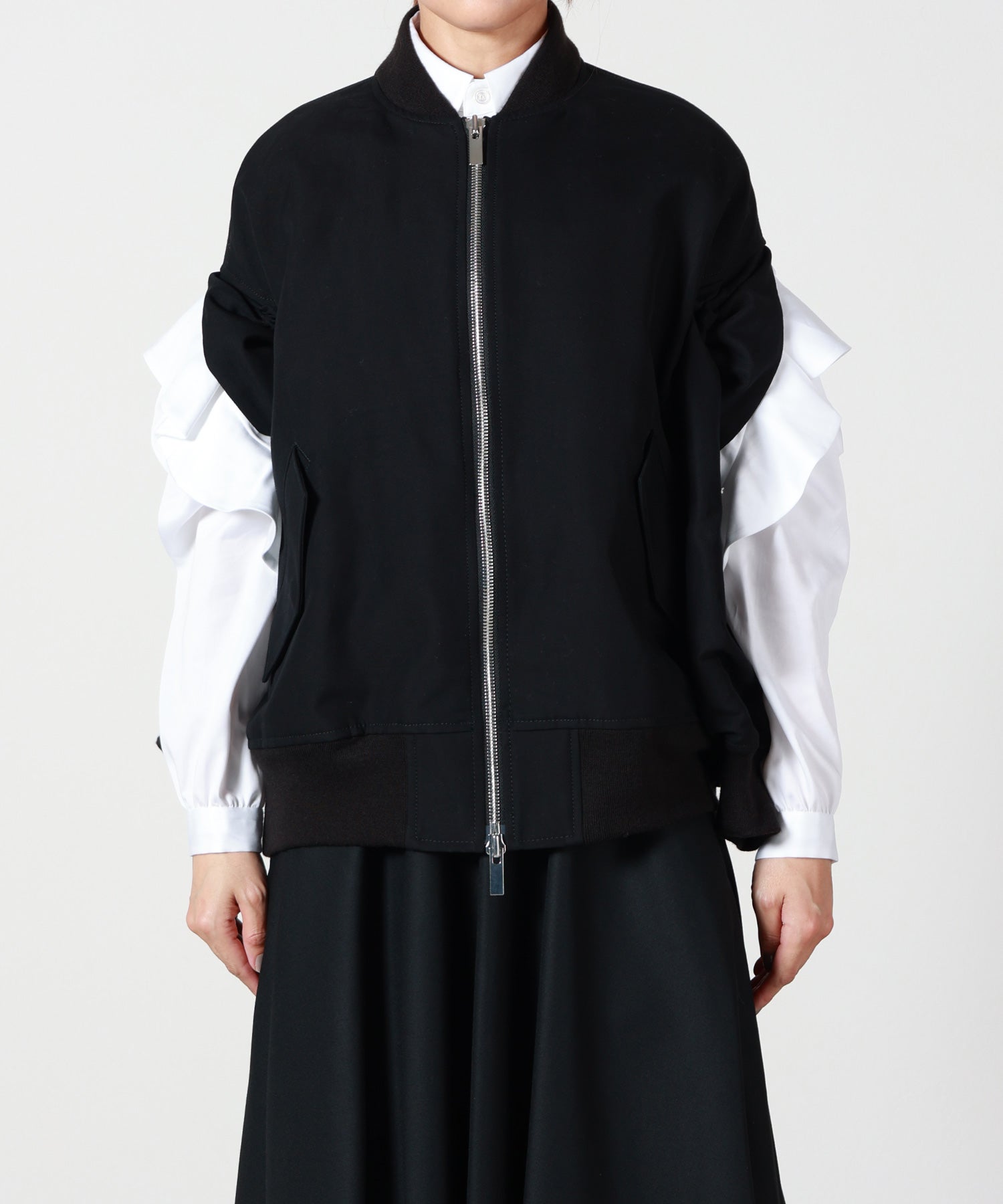 noir kei ninomiya(ノワール ケイニノミヤ)】 MA-1リボンジャケット
