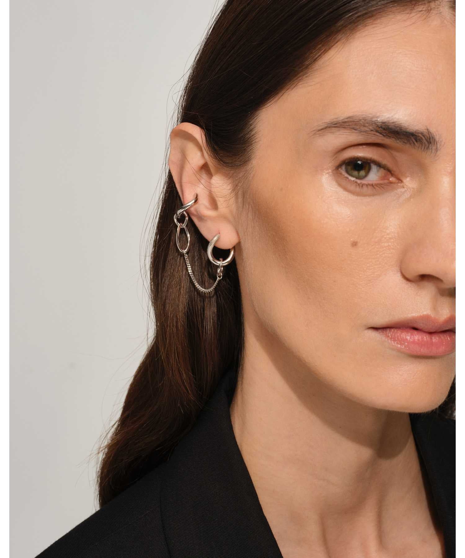 TOM WOOD(トムウッド)】 River Ear Cuff Chained Hoop ピアス｜PARIGOT