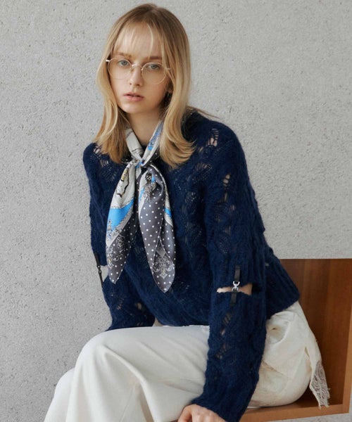 【PHOTOCOPIEU(フォトコピュー)】 PARIGOT別注 MOHAIR CROCHET KNIT