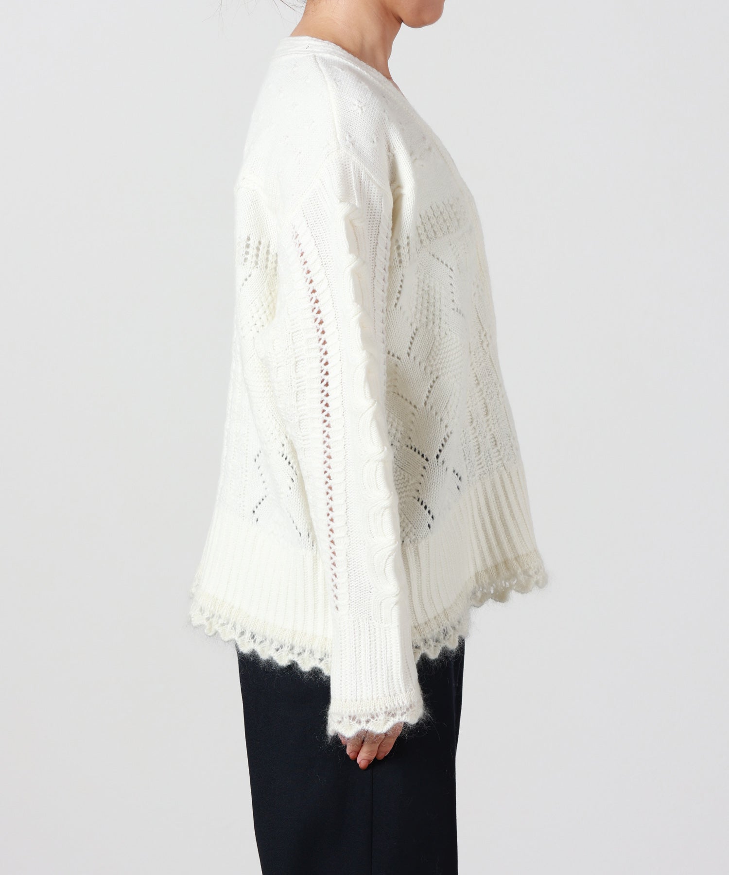 Mame Kurogouchi(マメ クロゴウチ)】 Wool Cable Knit Cardigan