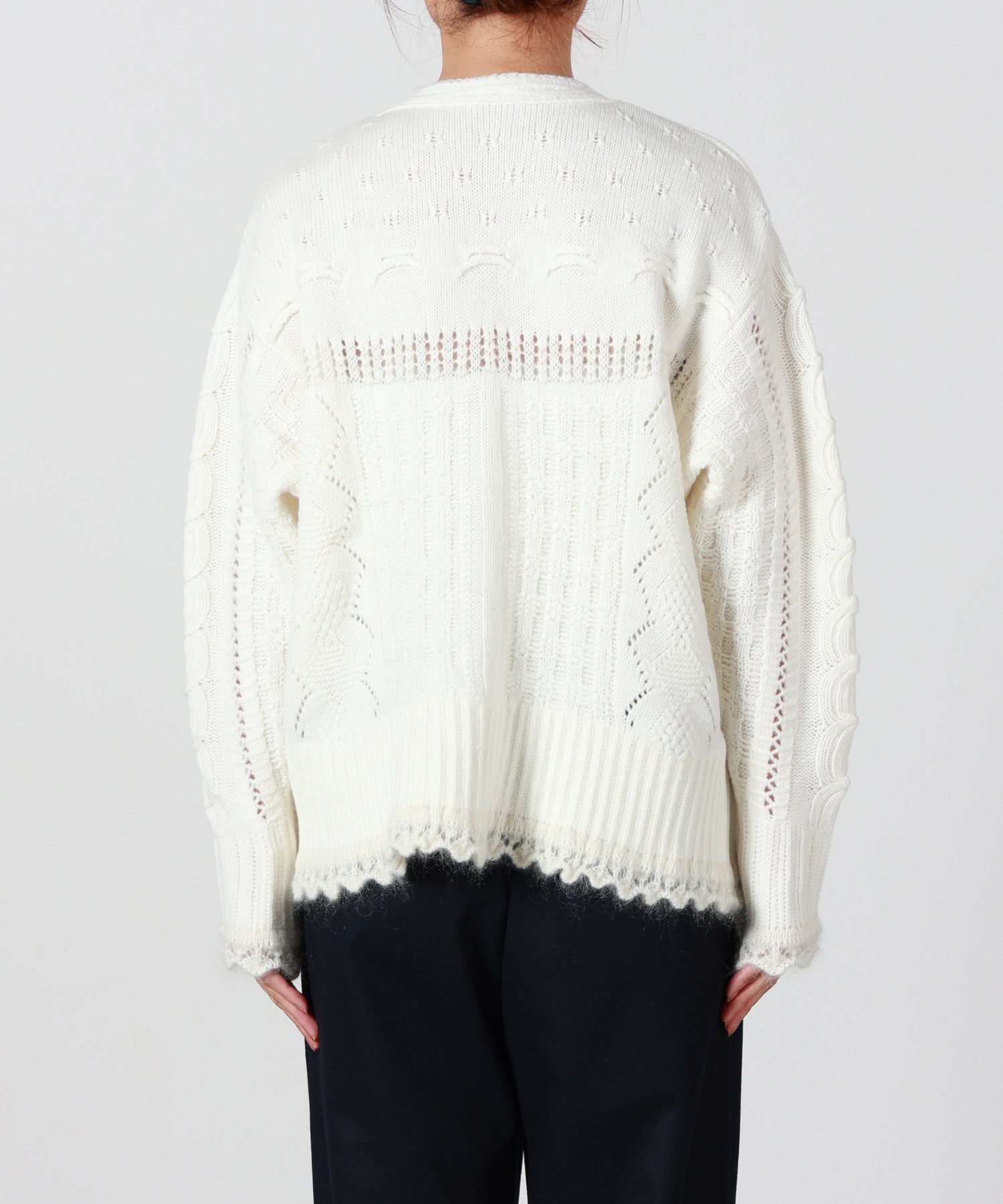 Mame Kurogouchi(マメ クロゴウチ)】 Wool Cable Knit Cardigan