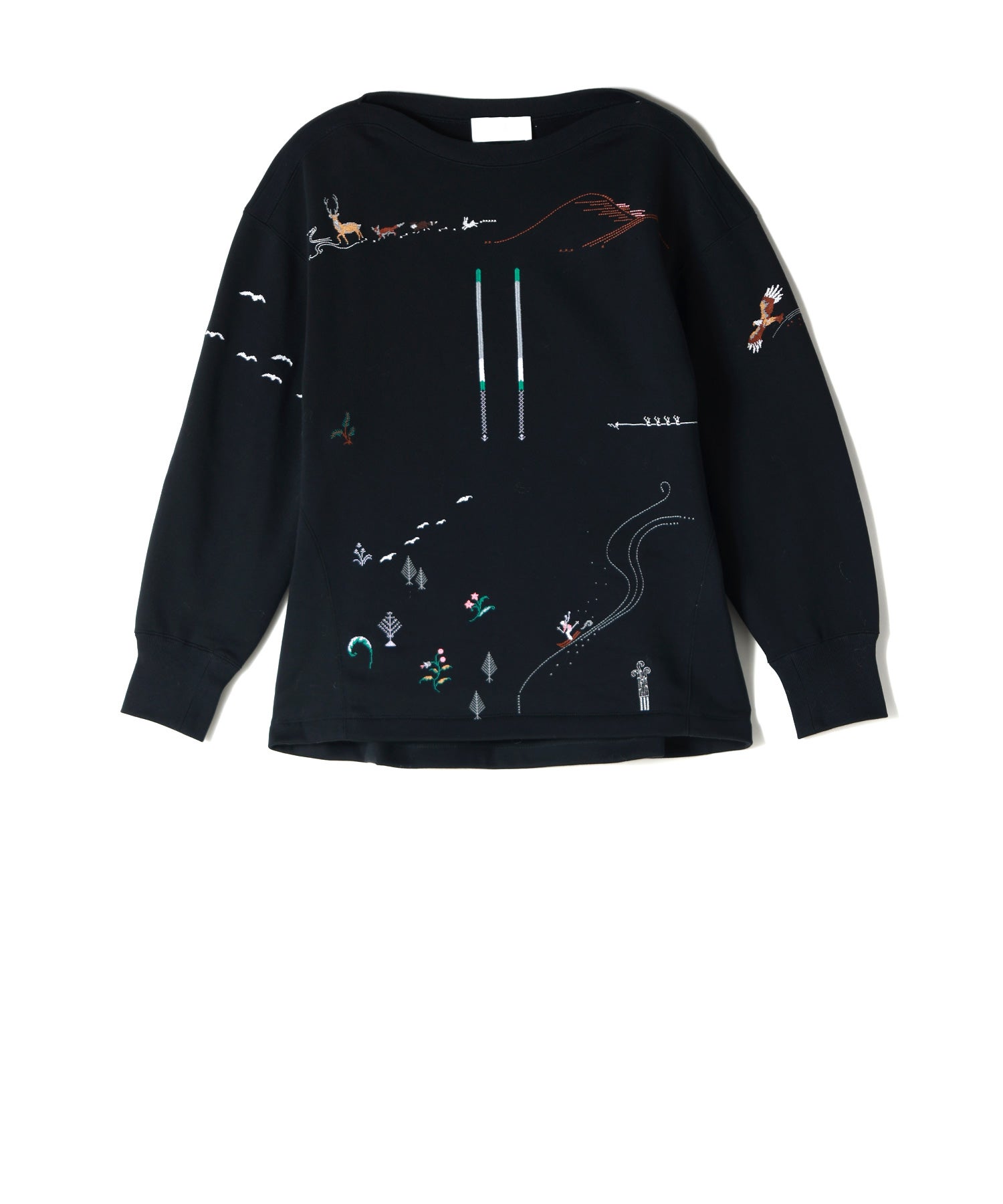 Mame Kurogouchi(マメ クロゴウチ)】 Landscape Embroidery Sweatshirt