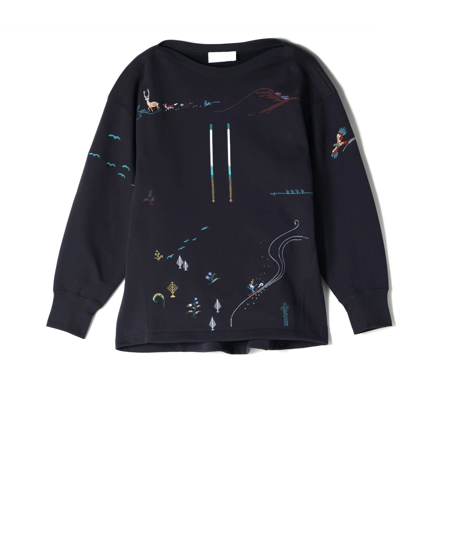 Mame Kurogouchi(マメ クロゴウチ)】 Landscape Embroidery Sweatshirt