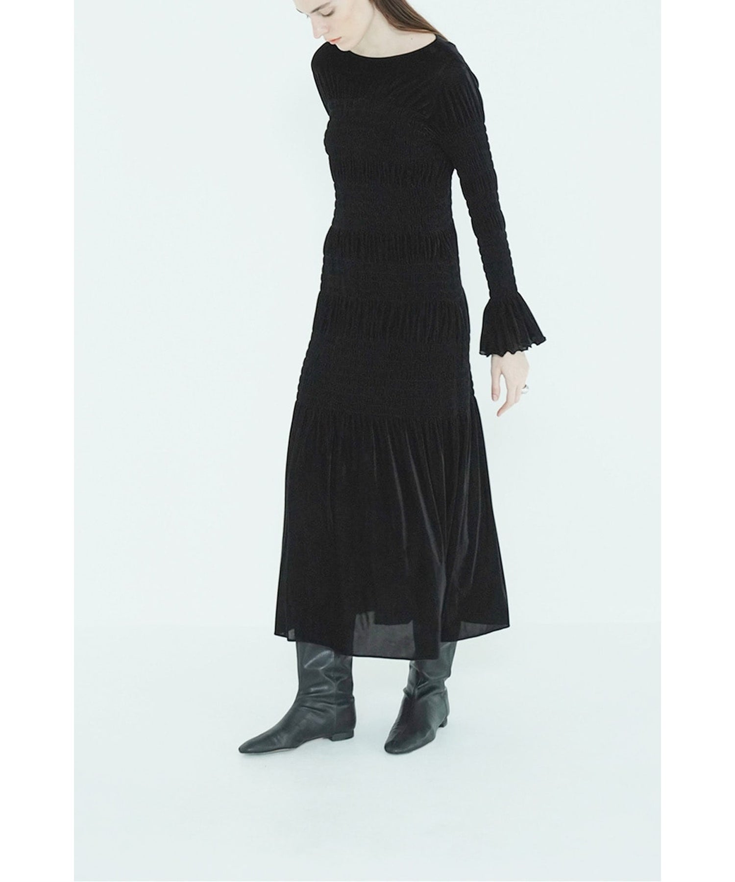 CLANE(クラネ)】 SHIRRING LONG ONEPIECE｜PARIGOT ONLINE（パリゴ