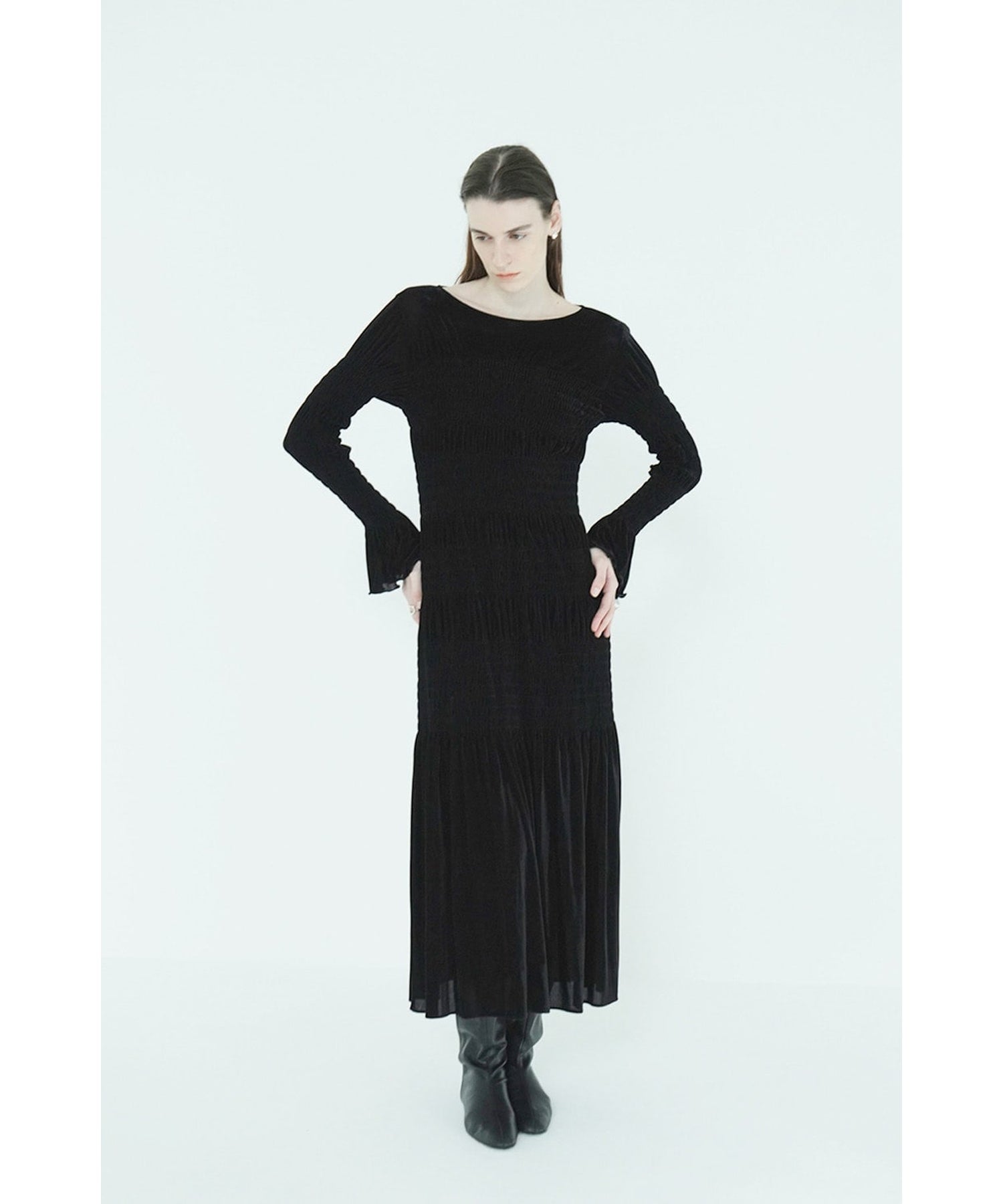 CLANE(クラネ)】 SHIRRING LONG ONEPIECE｜PARIGOT ONLINE（パリゴ