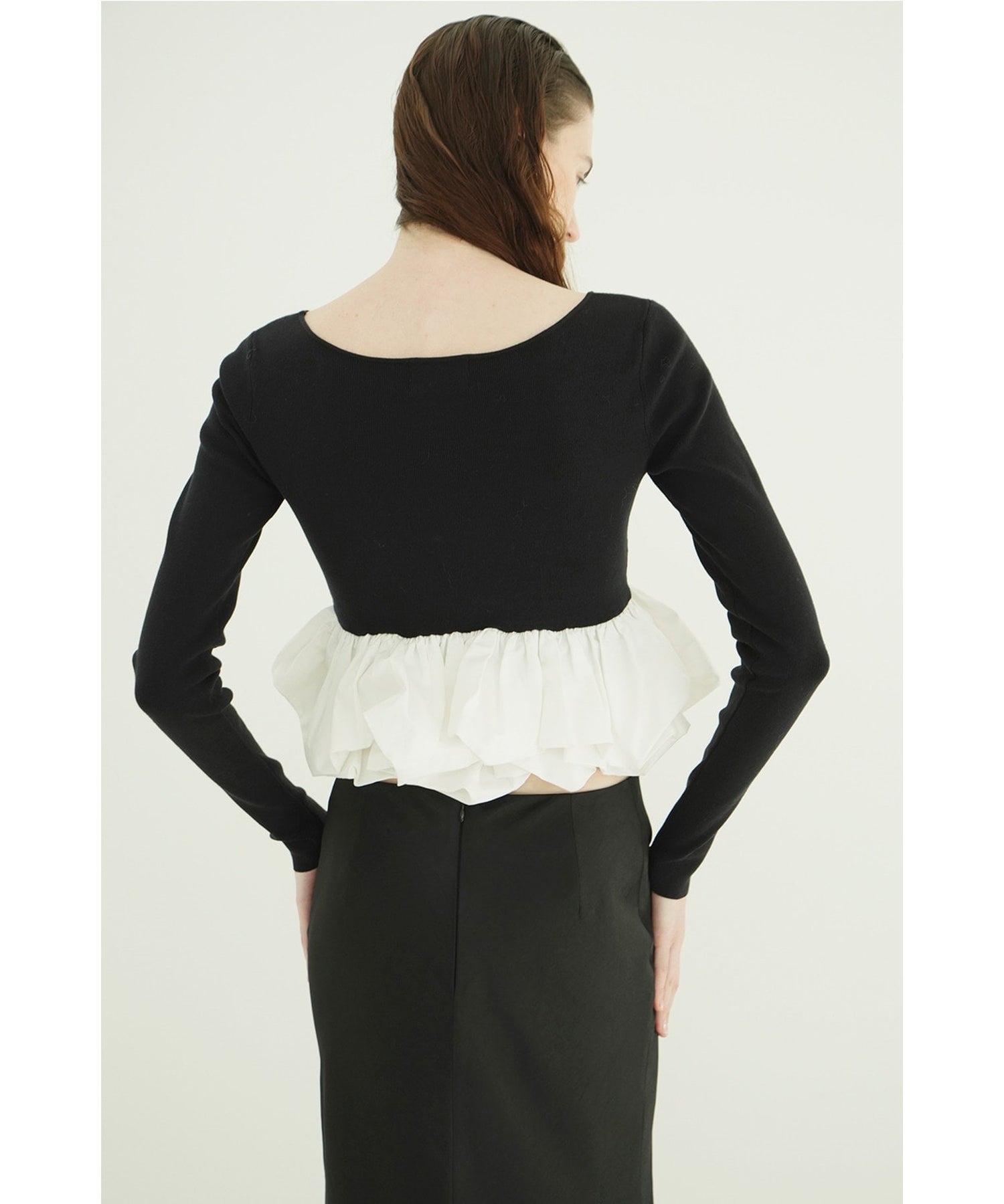 最終値下げCLANE W BALLOONSHORTKNITTOPS BLACK① CLANE(クラネ)】 W BALLOON SHORT KNIT TOPS｜PARIGOT ONLINE（パリゴ